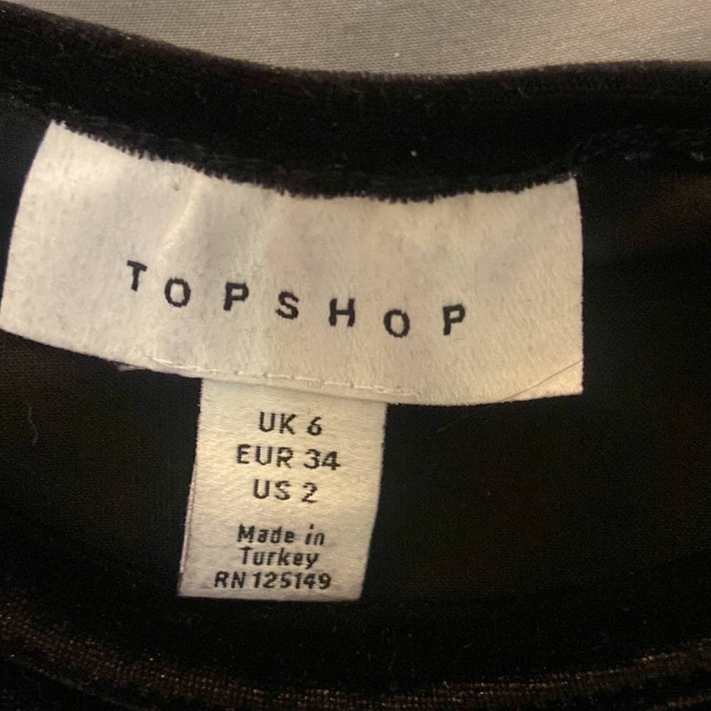 Velvet crop top from topshop. EUC. - Picture 2 of 3